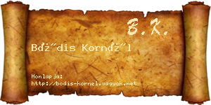 Bódis Kornél névjegykártya